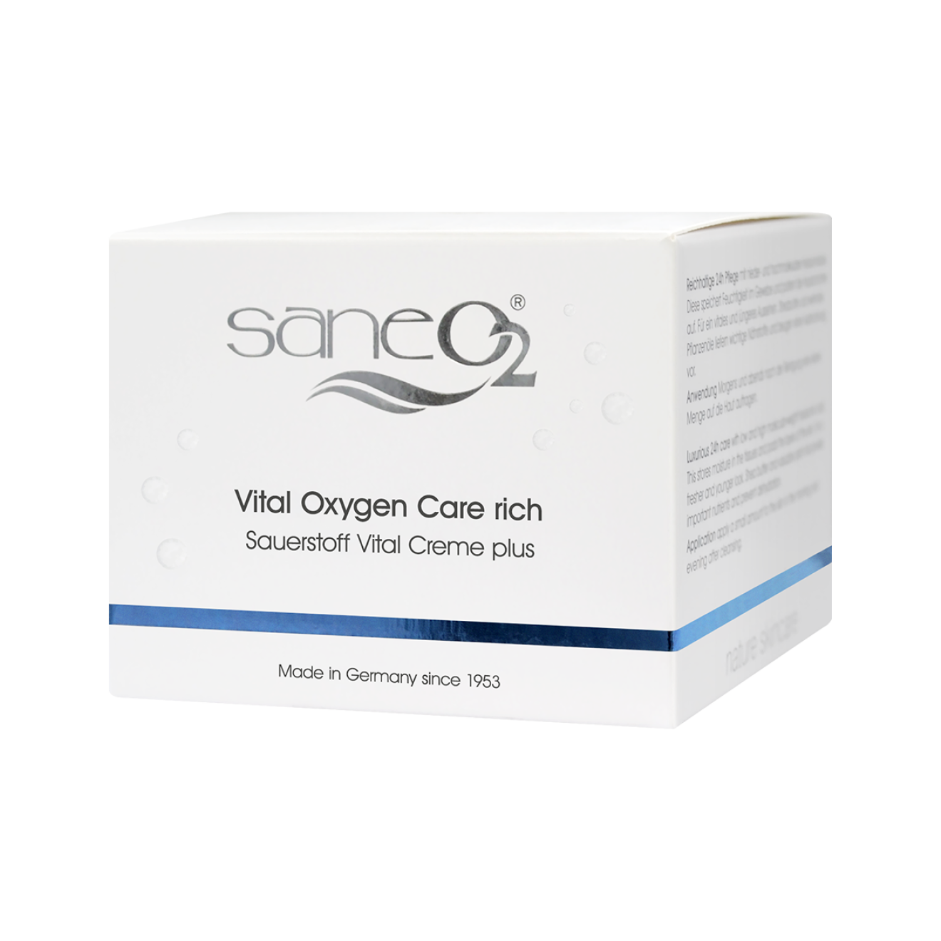 SaneO2® Vital Oxygen Care Feuchtigkeitspflege mit wertvollen Inhaltsstoffen
