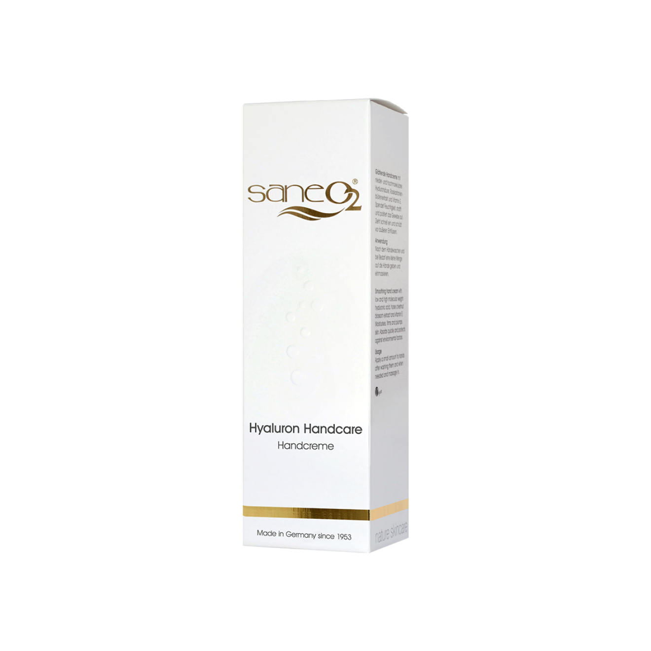 SaneO2® Hyaluron Handcare hand cream for immediate and long-lasting moisture