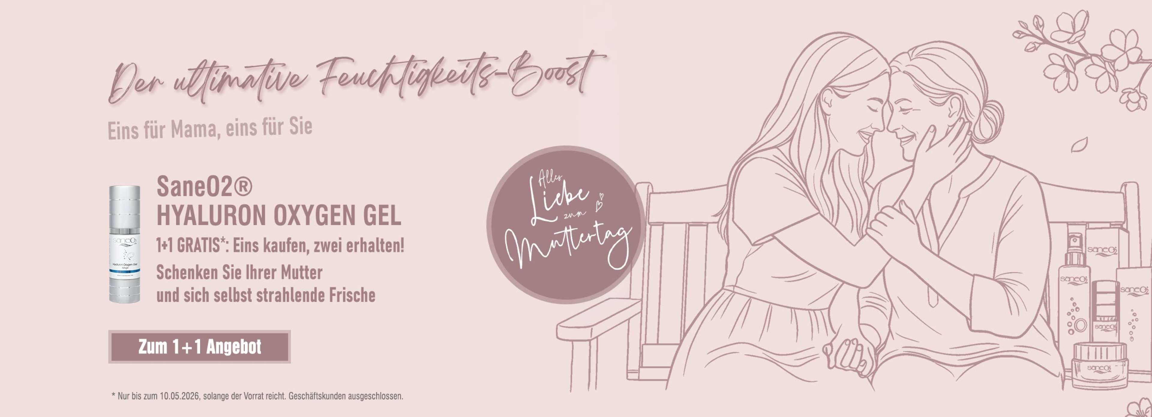 Muttertag 2026 Hyaluron Oxygen Gel 1+1